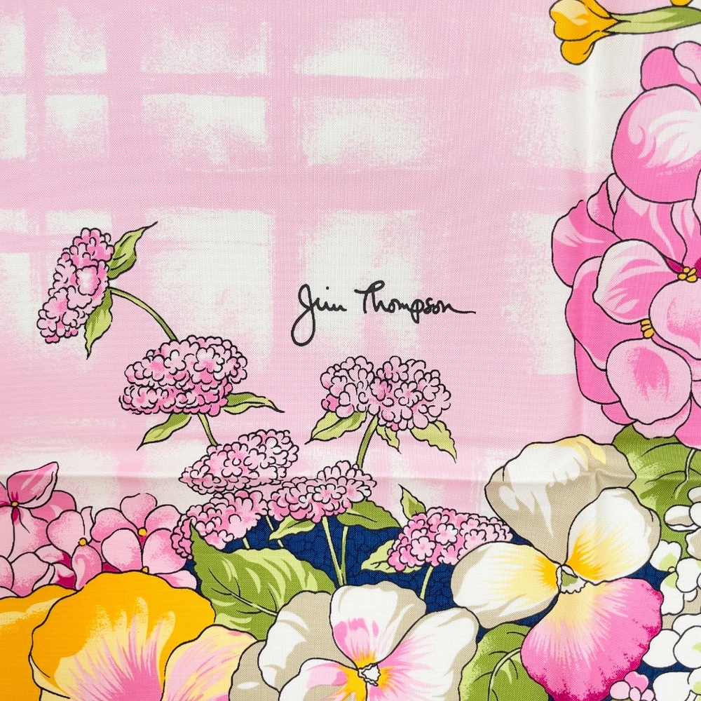 New Vintage Jim Thompson Thai Silk Scarf 1 - Picture 3 of 7